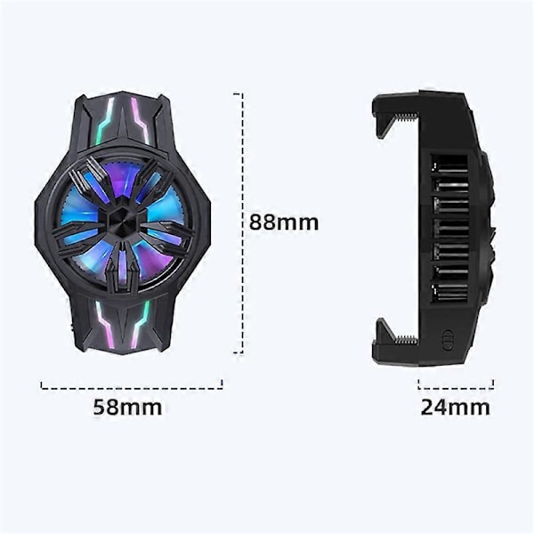 S1 TEC Puolijohde Matkapuhelimen Jäähdytin 10W 2800Mm Kannettava RGB Tuuletin Täysmetallinen Jäähdytys 68-93