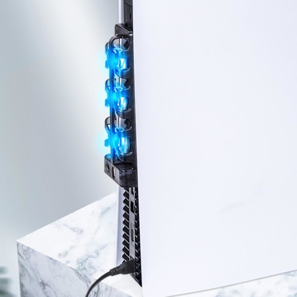 Kylande Fläkt 3 Fläktar Tyst Svart Hög Effektivitet Konsol Värd Extern USB-Kylare för PS5