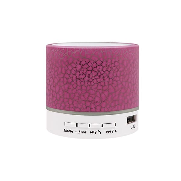 Kaiutin - Bluetooth LED-valolla - Kannettava ja Mini Pinkki