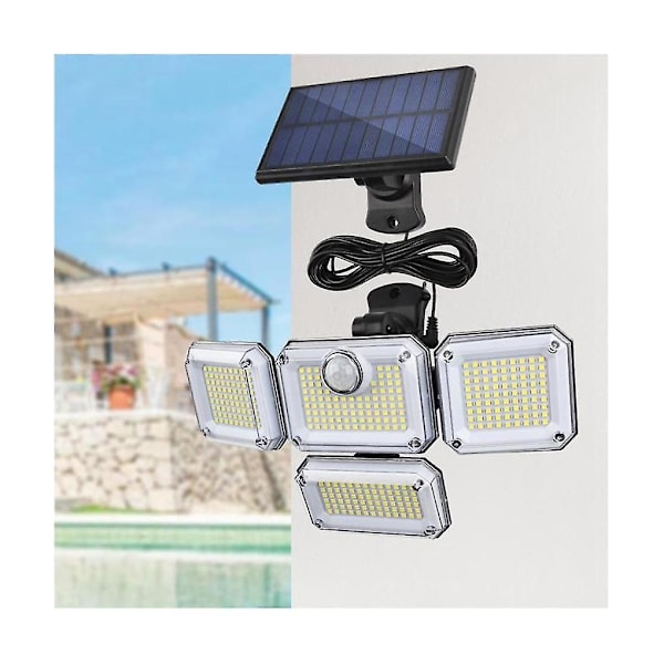 Solcellelamper Utendørs Vegglampe Led Justerbar 4 Hoder Flomlys Hage Gård Gatelys Induktiv Gara