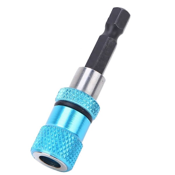 Blå 1/4in Skaft Skruetrækker Bit Holder Rustfrit Stål Quick Release Magnetisk Bit60mm YEMAA