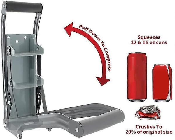 16oz Dåseknuser & Flaskeåbner 2 I 1 500ml Aluminium Drikke Dåse Køkken