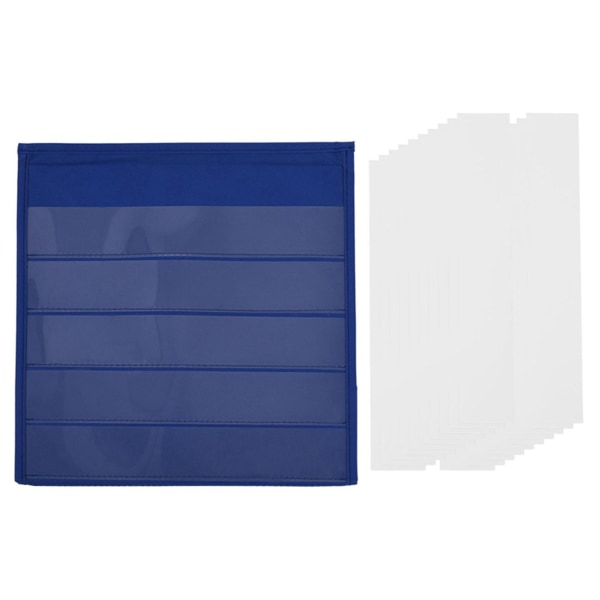 Bordplate Desktop Pocket Chart Bordplate med Bonus 20X Dry Erase Cards, Desktop Bordplate Teaching Pocket Chart dobbeltsidig og selvstående (13 tommer)