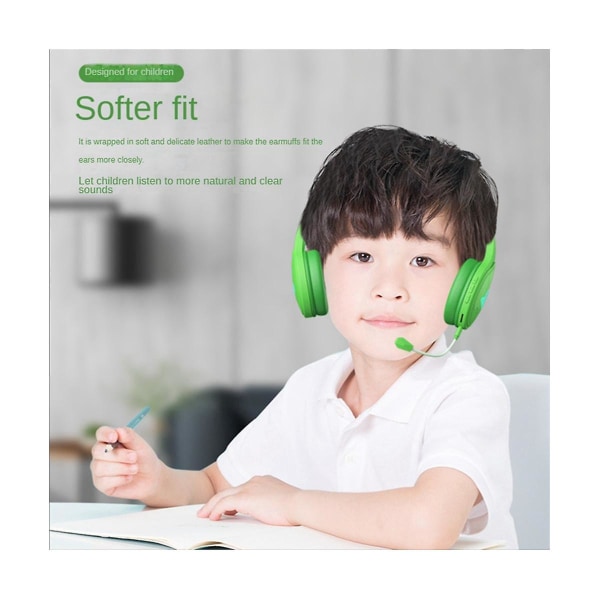 Headset til børn Over-ear-hovedtelefoner med 85 db volumen begrænset høreværn Hovedtelefoner med mikro
