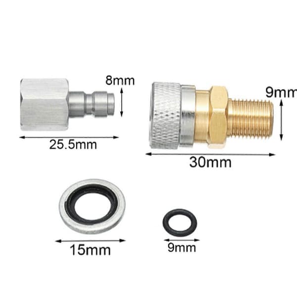 1/8BSP Fyllnings- och Laddningsslang Snabbkoppling Adapter