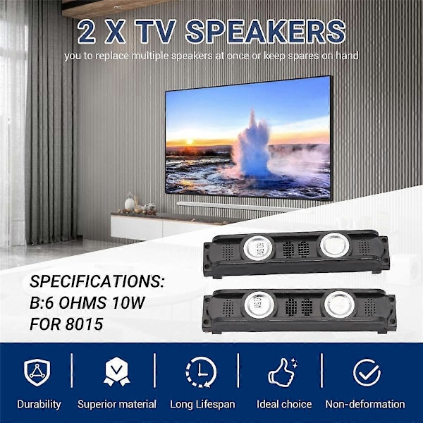 2 st TV-högtalare 6 Ohm 10W för 8015