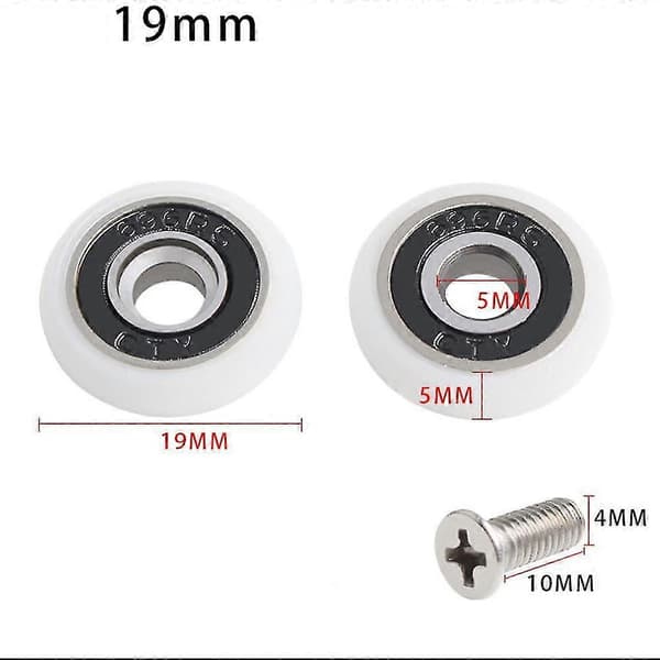 Sett med 8 erstatningshjul for 19 mm dusjdør