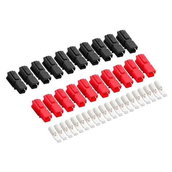 10 Par 30A Amp 600V Power Marine Connector Pole Rød Sort til Anderson Powerpole