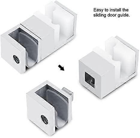 6x2x2cm Bundstyring til skydedør i rustfrit stål, bundstyring til skydedør til kontor og husholdning
