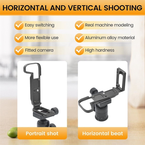 For RP Vertikal Hurtigutløsning L-Plate Brakett Holder Håndgrep Basehåndtak Svart