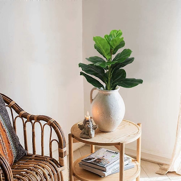 2 stk. Kunstige Figenbladtræer 19,6 tommer Kunstige Planter Ficus Grønt til Bryllup Havegård Udendørs