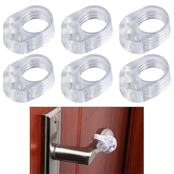 Väggskydd för dörrknoppar, Transparent litet mjukt väggskydd, 6-pack