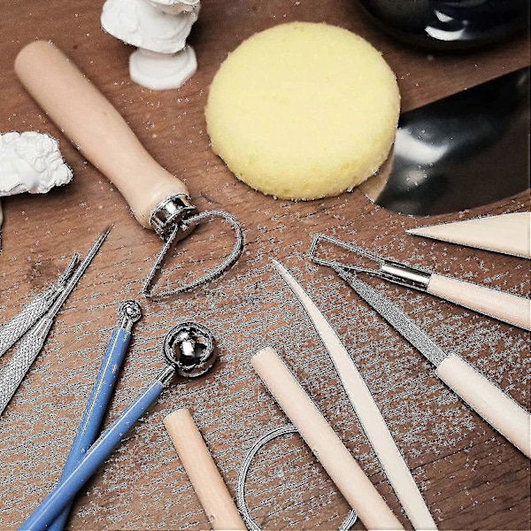 37 st Skulpteringsverktyg Set för Lerskulptur Keramik Trä Lera Modellering Prägling Konst DIY [hy]