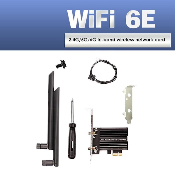 Ax210 Wifi 6e trådløst netværkskort med 8db antenne 2.4g/5g/6g 5374mbps Bluetooth 5.2 Desktop indbygget Pcie