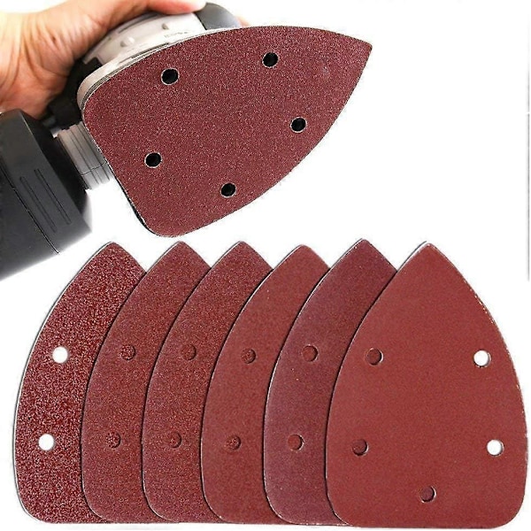 Förpackning med 40 triangulära slippapper för 140 mm slipmaskiner, 5 hål Slippapper för detaljer av 1