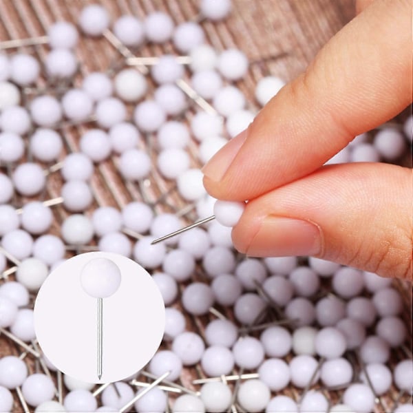 Nubbspik Kartnålar Knappnålar Liten Storlek 300-pack (3,2 mm)(Vit)(1 st)