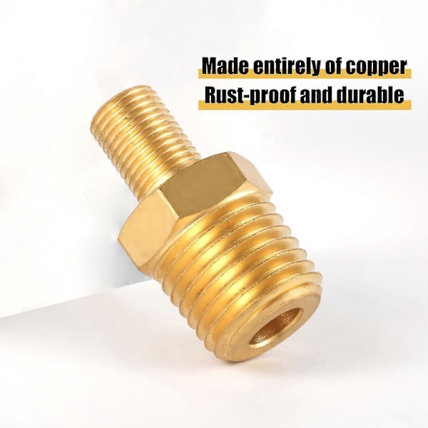 Luftfylleradapter, Messing Luftslangeadapter 1/4\" NPT (M) til Standardventil (M)