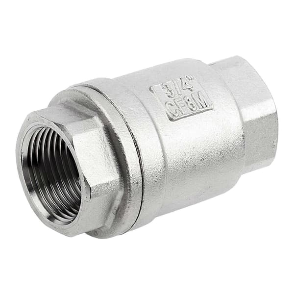3/4\" hungevind inline fjeder kontraventil rustfrit stål vertikal ventil WOG 1000