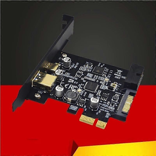 NY USB 3.0 PCI Express Utbyggnadskort Adapter Extern USB3.0 + 2.4A Snabbladdning Intern 19-stifts Header SATA Ström PCIE USB-kort