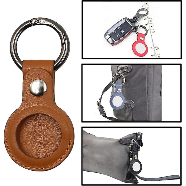 5-pack case kompatibel för , Pu- cover med nyckelringhållare Nyckelringsögla för Air Tag Ac