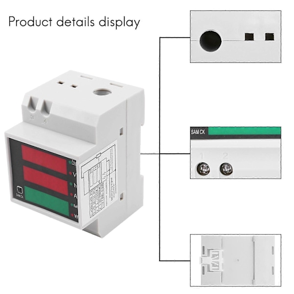 AC 200-450V effektmåler DIN-skinne type digital display ammeter voltmeter
