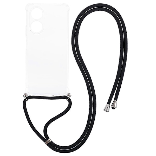 For Oppo A58 4G Deksel Presise Utskjæringer Myk TPU Klar Telefondeksel med Lanyard Banmo