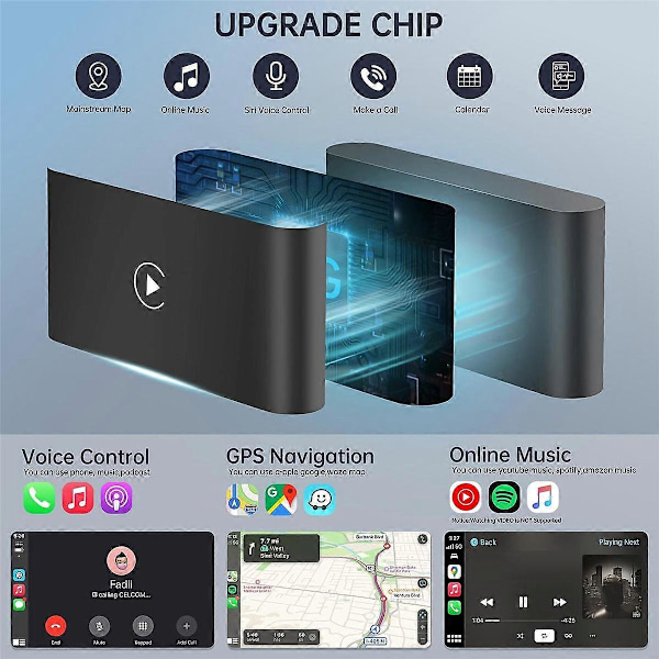 CarPlay Trådløs Adapter Kablet til Trådløs Carplay Dongle til WiFi Online Opdatering Trådløs CarPlay Adapter B