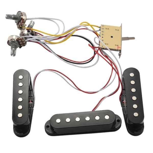 Elektrisk Gitarr Pickup Kablage Förkopplad 5-vägs Switch Sss Pickup För St Elgitarr Svart