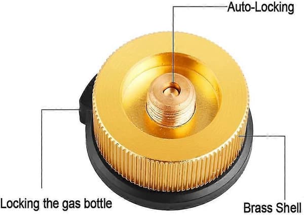 2-pak Camping Gas Adapter Auto-off til Butanbeholder til Skrue Gaspatron