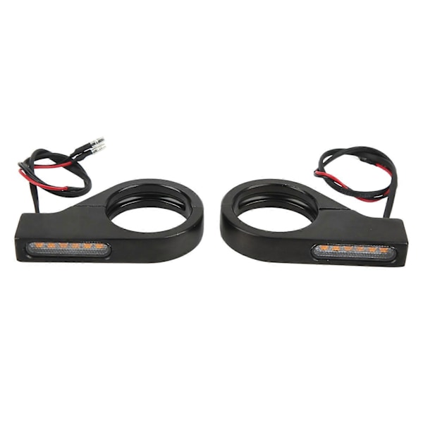 12V Motorcykel LED Blinklys Vandtæt Lys Universal Blinklygte til 41mm Gaffelrør Sort