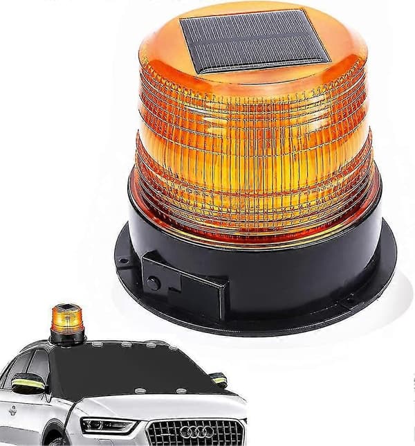 12v Advarselslys LED Roterende Beacon Magnet Advarselslys Blinkende Lys Til Bil Bil Lastbil Trådløs Super Lys (solcelle/usb Advarselslys)