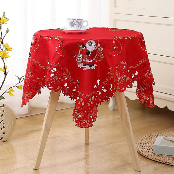 Christmas Embroidered Table Cloth,hollow-out Round Table Linen,for Restaurant Dinning Xams Party Ba