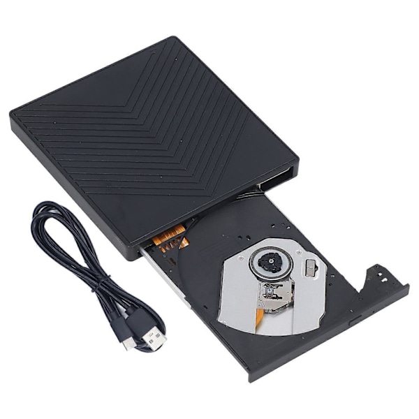 Extern CD DVD-enhet Ultratunn 6 i 1 Plug and Play Typ C USB Optisk Enhet HUB CD-brännare för Laptop Desktop PC YEMMA