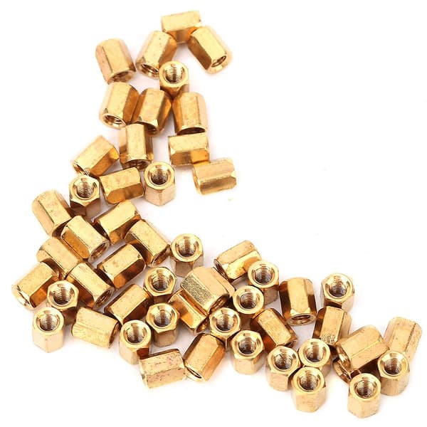 Messing M3*6mm Hul Dobbel Pass PCB Afstandsstykke Hex Spacer (50 stk)