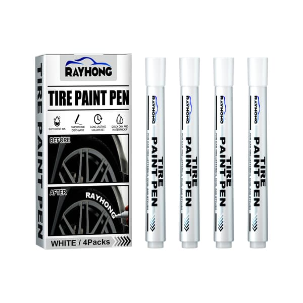 Rayhong däckfärgpenna bil bokstav penna dekoration modifieringstillbehör graffiti spårning däckfärg markör penna 4-pack