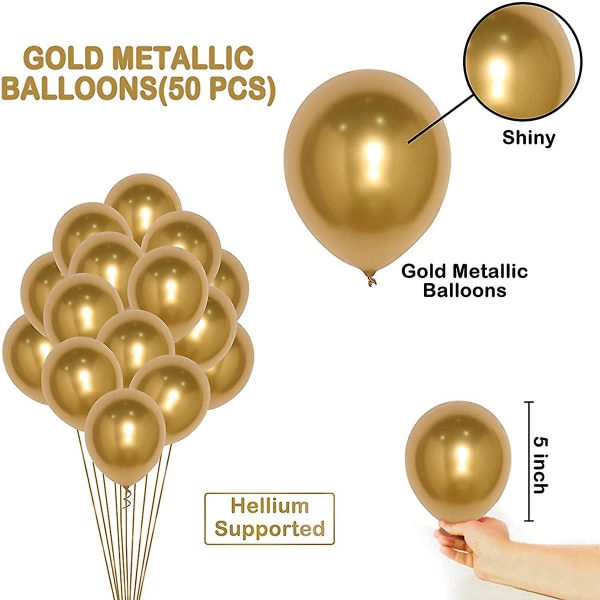 100 kpl kultametalliset kromilateksiilmapallot, 5 tuuman pyöreät heliumpallot hääjuhlaan Anni