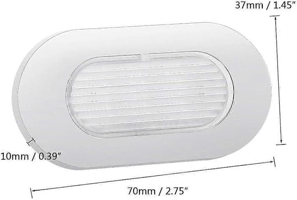 Båt Vanity Lampor 12V Vit LED Rektangulär Rostfri Stållampa för Courtesy eller Trappbrygga