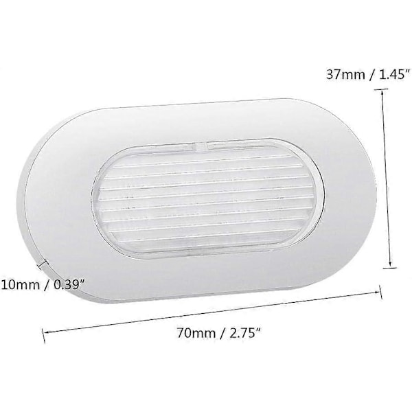 Båt Vanity Lys 12V Hvit LED Rektangulær Lampe i Rustfritt Stål for Dekkslys eller Trappebelysning