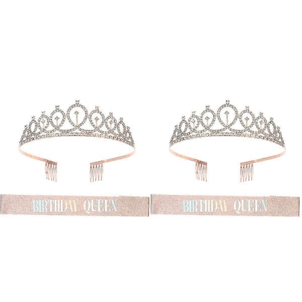 2 Set Krona Huvudbonad Födelsedagskrona Dekor Elegant Håraccessoar Bröllopskrona