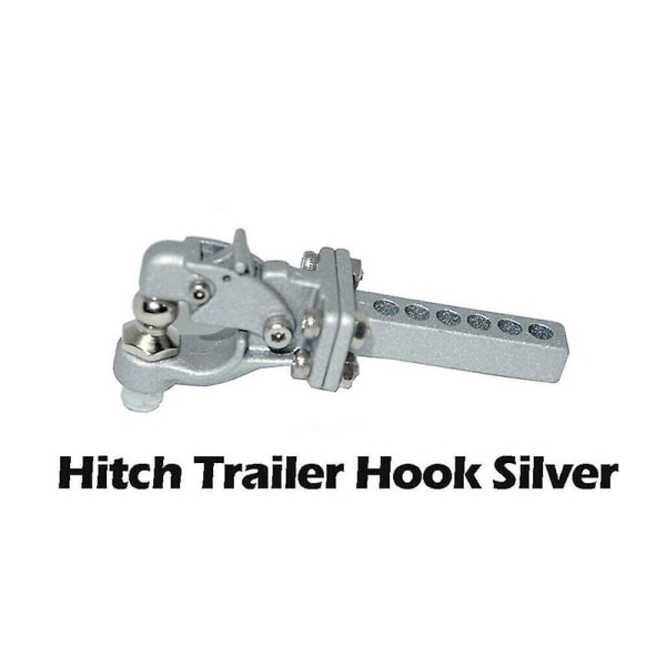 Metal Hitch Trailer Krog til 1:10 Scx10 90046 90047 Trx4 Rc Crawler Bil (sølv)