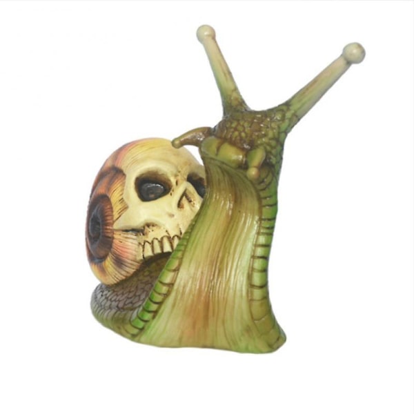 Halloween Hodeskalle Snegl Skulptur Harpiks Gyser Skelet Statue Gotisk Have Dekoration Figur