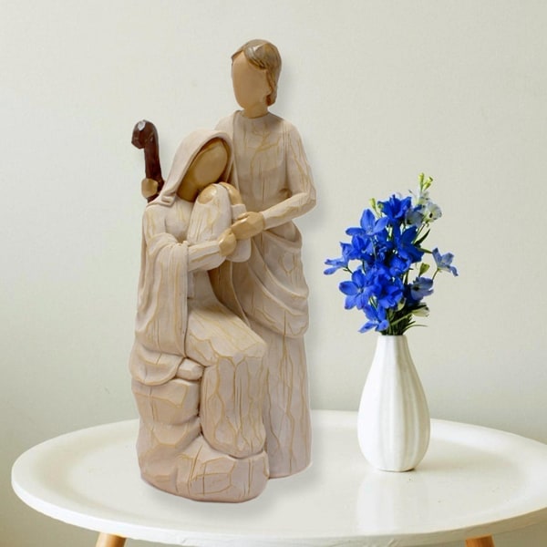 Pyhän perheen patsaat Jeesus Maria Katolinen uskonnollinen hahmohahmo Kodinsisustus kotiin syntymäkohtaukseen Chris