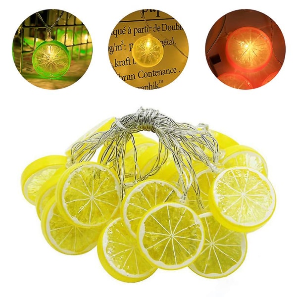 10/20 LED-valoa Lemon String Light - Hedelmä Fairy Lights - Hää- ja Syntymäpäiväkoriste - Kesä - Sisä- ja Ulkokäyttöön - Paristokäyttöinen