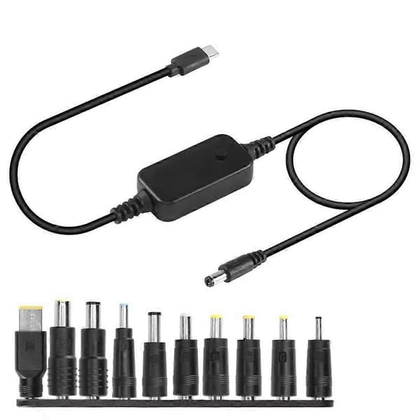 Typ C till DC Boost Kabeladapter Sladd 5V 9V 12V 15V 20V Justerbar Spänning PD Snabbladdningskabel