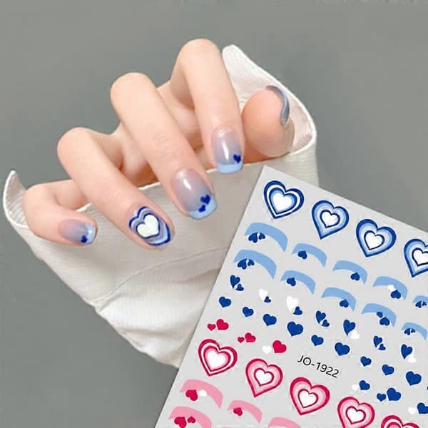 Kontrastfärg Gradient Kärlek Nagelsticker Härlig Typ Stil Nagelsticker
