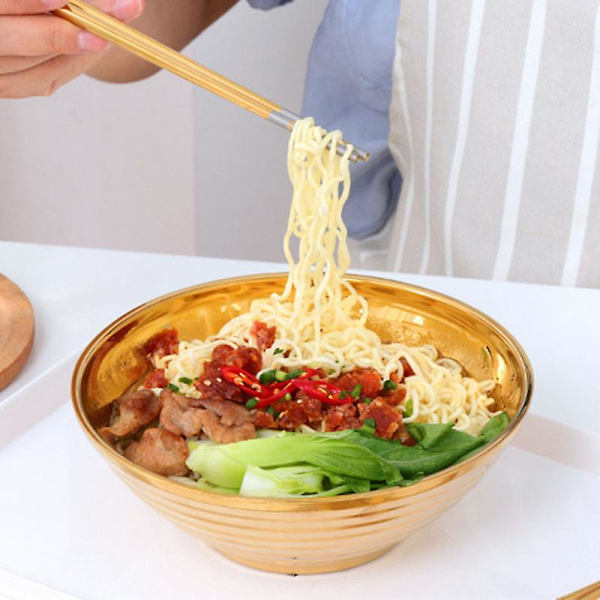 Rund Nudelskål Dubbellag Anti-brännskada Bordsporslin För Hot Pot Sås Soppa Ris Stor Ramen B