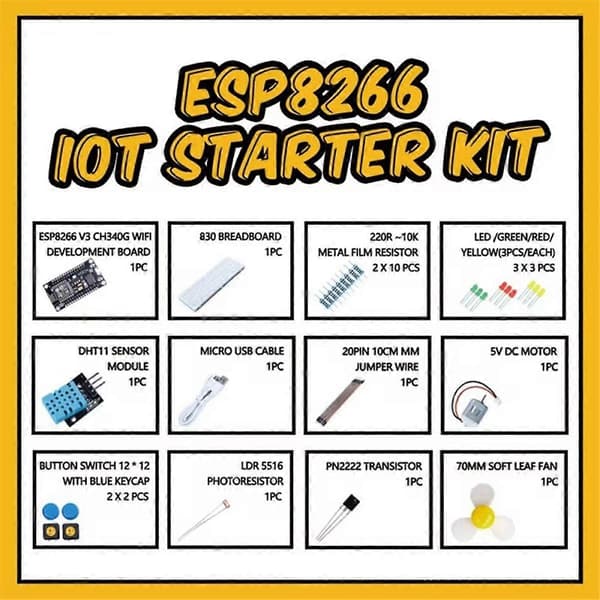 ESP8266 WiFi Kit Temperatur- og fuktighetssensor Programmeringssett Læringssett for Elektronisk Eksperimentering