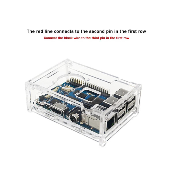 Akrylhus med kjølefan for Banana Pi M2, beskyttende skall for Banana Pi M2 utviklingskort