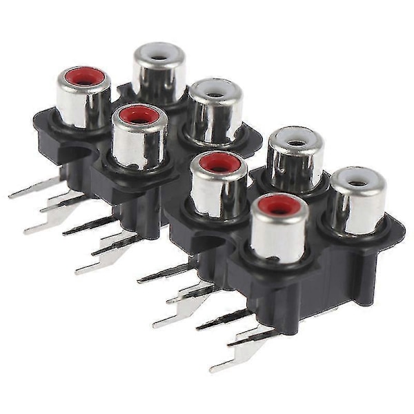 2 stk. 4-vejs 6-benet Rca hun Audio Video Stik Av Koncentrisk Sokkel Konnektor s202412246169