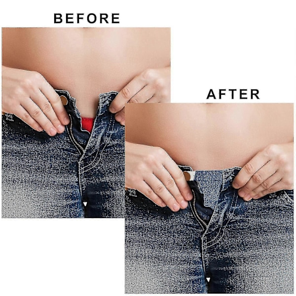 4-delt denimbelte, justerbart forlengelsesbelte, elastisk bukseforlengelsesbelte for gravide kvinner, elastisk forlengelse